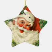  kerstman met ringzegen keramisch ornament (Voorkant)