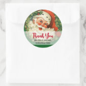  kerstman met ringzegen ronde sticker (Tas)