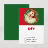 kerstman met ringzegen RSVP kaartje (Voorkant / Achterkant)