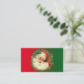  kerstman met ringzegen visitekaartje (Staand voorkant)