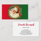  kerstman met ringzegen visitekaartje (Voorkant / Achterkant)