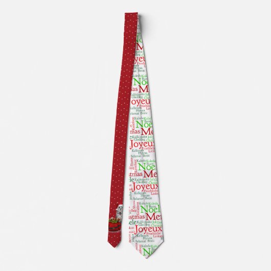 Kerstman met rode en witte Polkadot Stropdas (Achterkant)