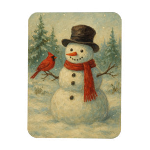 Kerstman met rode vogel Kerstmis vintage Magneet