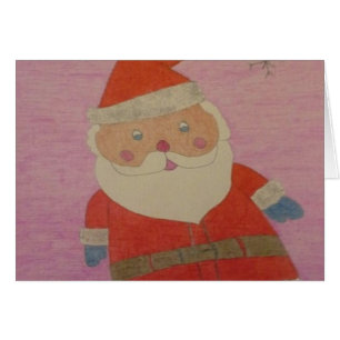 Kerstman met roze kerstKaart