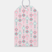 Kerstman met roze Pet met kerstmis Cadeaulabel (Achterkant)