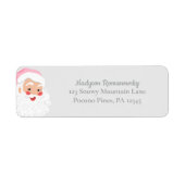 Kerstman met roze Pet met kerstmis Etiket (Voorkant)