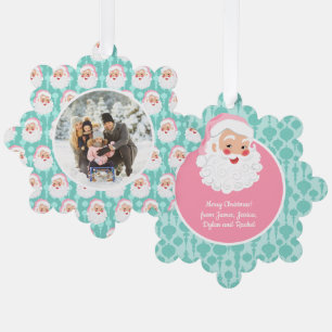 Kerstman met roze Pet met kerstmis Ornament Kaart