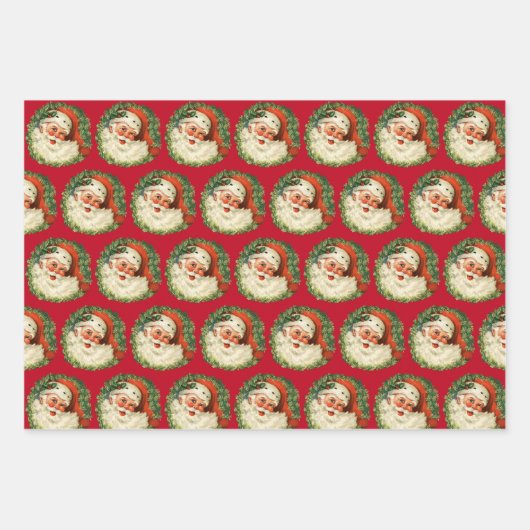  kerstman met rugleuning inpakpapier vel (Voorkant)