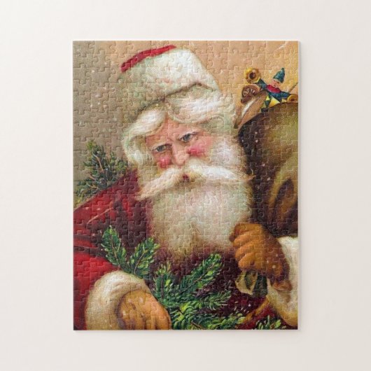  kerstman met rugzak vol speelgoed legpuzzel (Verticaal)