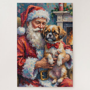 Kerstman met Shih Tzu Kerst Kunst Legpuzzel