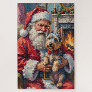 Kerstman met Skye Terrier Kerst Kunst Legpuzzel