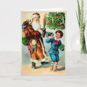 kerstman met slechte kinderdagkaart feestdagen kaart