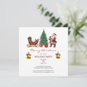 kerstman met slee & kerstfeest kaart (Staand voorkant)