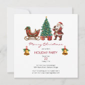 kerstman met slee & kerstfeest kaart (Voorkant)