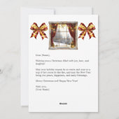 Kerstman met slee vol kerstcadeaus feestdagenkaart (Achterkant)