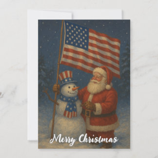 Kerstman met Sneeuwman Kerstmis Feestdagenkaart