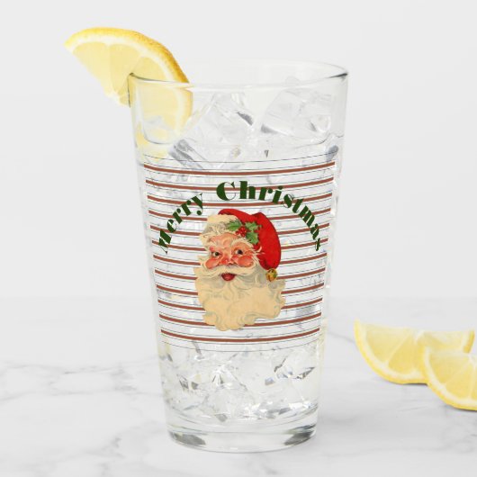  kerstman met snoeprietstrips glas (Voorkant ijs)