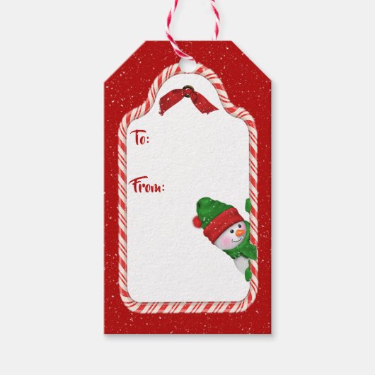 Kerstman met Snowflakes Cadeaulabel (Voorkant)