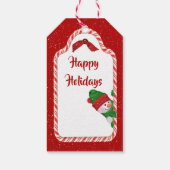 Kerstman met Snowflakes Cadeaulabel (Achterkant)