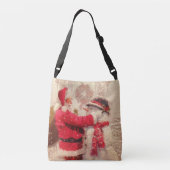 kerstman met Snowman Crossbody Tas (Achterkant)