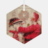  kerstman met Snowman Glas Ornament (Achterkant)