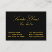 kerstman met speelgoed 3 visitekaartje (Achterkant)