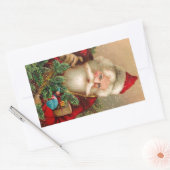  kerstman met speelgoed rechthoekige sticker (Envelop)