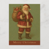 kerstman met Speelgoed zak kerst Briefkaart (Voorkant)