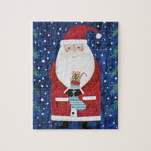 Kerstman met Stocking Legpuzzel (Verticaal)