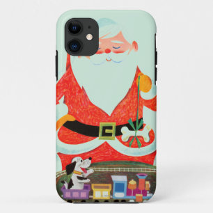 Kerstman met trein iPhone 11 hoesje