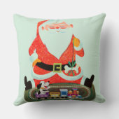 Kerstman met trein kussen (Achterkant)