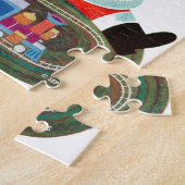 Kerstman met trein legpuzzel (Zijkant)