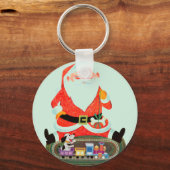 Kerstman met trein sleutelhanger (Voorkant)