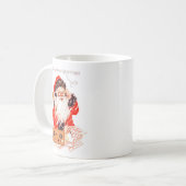 kerstman met uurradio koffiemok (Voorkant links)