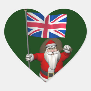 Kerstman met vaandel van het VK Hart Sticker