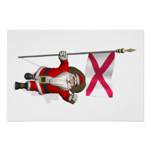 Kerstman Met Vaandel Van Noord-Ierland Perfect Poster