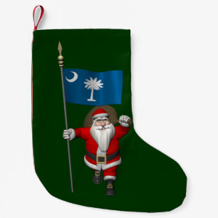 Kerstman met vaandel van South Carolina Kleine Kerstsok
