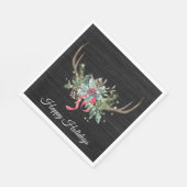 Kerstman met verlichting op hout servet (Hoek)