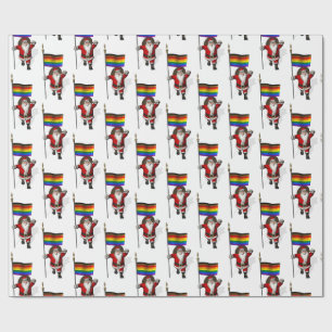 Kerstman met vlag Philadelphia Cadeaupapier