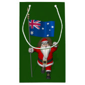kerstman met vlag van Australië Klein Cadeauzakje (Achterkant)