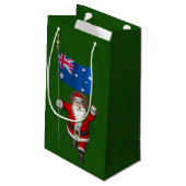 kerstman met vlag van Australië Klein Cadeauzakje (Achterkant Gekanteld)