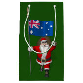 kerstman met vlag van Australië Klein Cadeauzakje (Voorkant)