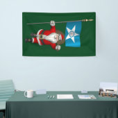 kerstman met vlag van Houston Texas Spandoek (Beurs)