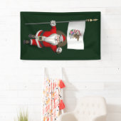 kerstman met vlag van Illinois Spandoek (Insitu)