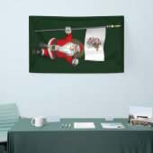 kerstman met vlag van Illinois Spandoek (Beurs)