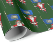 kerstman met vlag van New Hampshire Cadeaupapier (Rol Hoek)