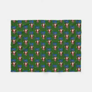 kerstman met vlag van Pennsylvania Fleece Deken