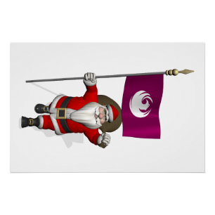 Kerstman Met Vlag Van Phoenix AZ Perfect Poster