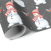 kerstman met vogel cadeaupapier (Rol Hoek)