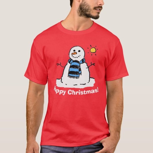 Kerstman met vrolijk kerstfeest t-shirt (Voorkant)